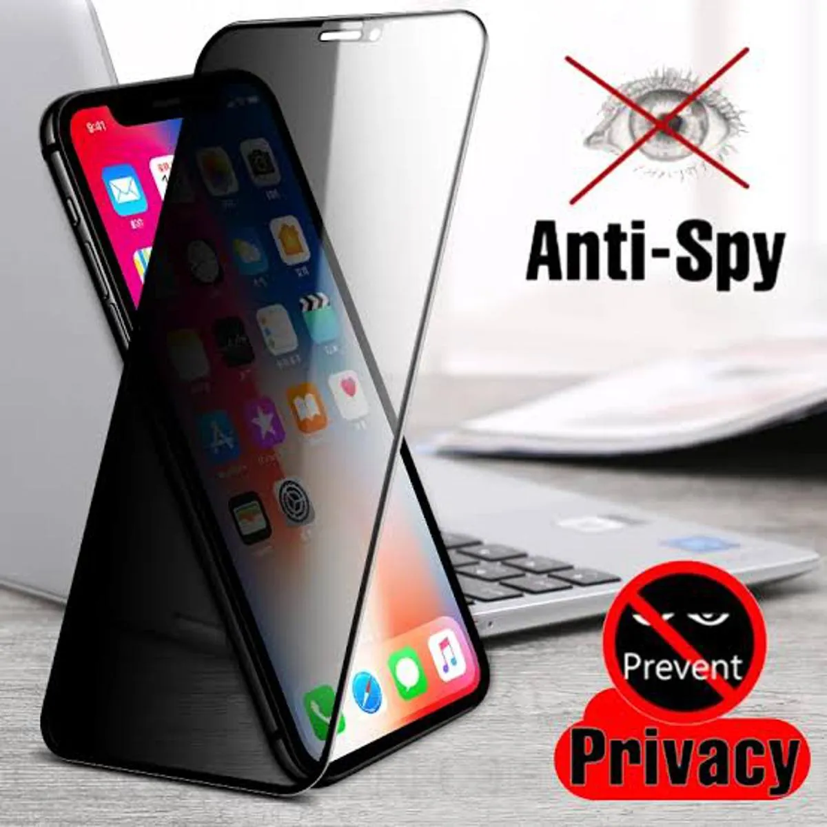 iPhone X Privacy Tempered Glass Screen Protector HD Clarity, Maximum Protection, Anti-Scratch, Dust-Resistant, 100% Original