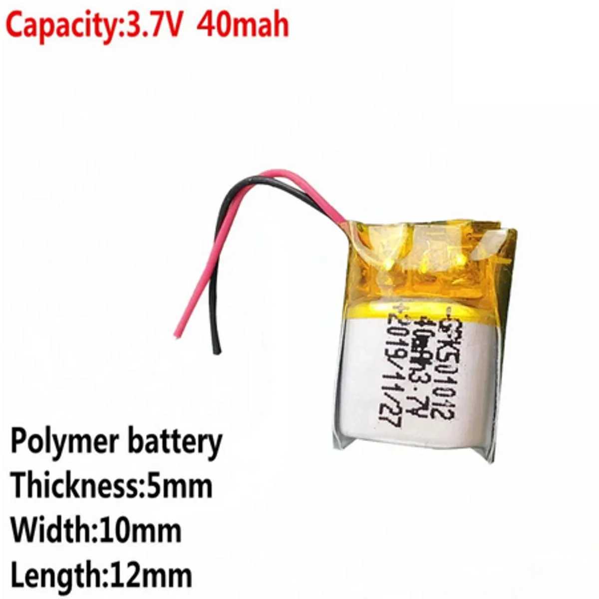 40 MAH- 55MAH- 120MAH- 250 MAH- 500MAH- 600MAH - 850MAH - 6000MAH Li-Po/Li-Ion Battery - Camera, Drones, Helicopter, DIY, Earbuds, Airpodcase, Dots - Lithium Polymer - Built-in Protection Circuit