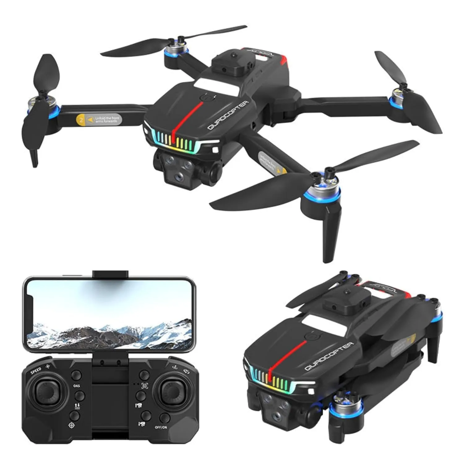 J6 Pro 1080 HD DUAL  camera drone with high quality obstacle avoidance include brushless motors to smooth and stable fly