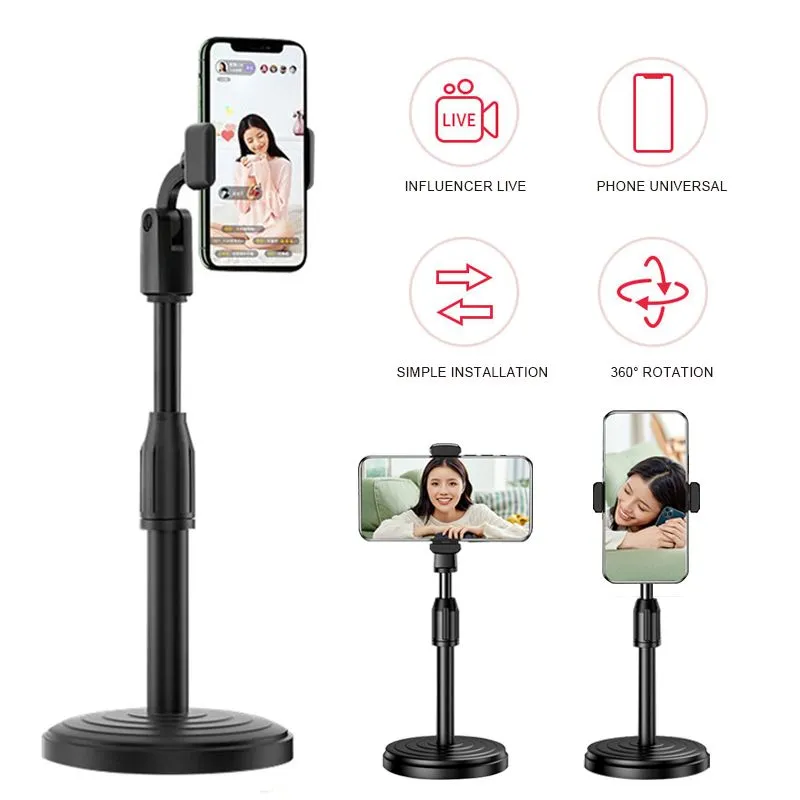 TSC Portable Lightweight Mobile Smart Phone Tripod for Tiktok and YouTube- Black