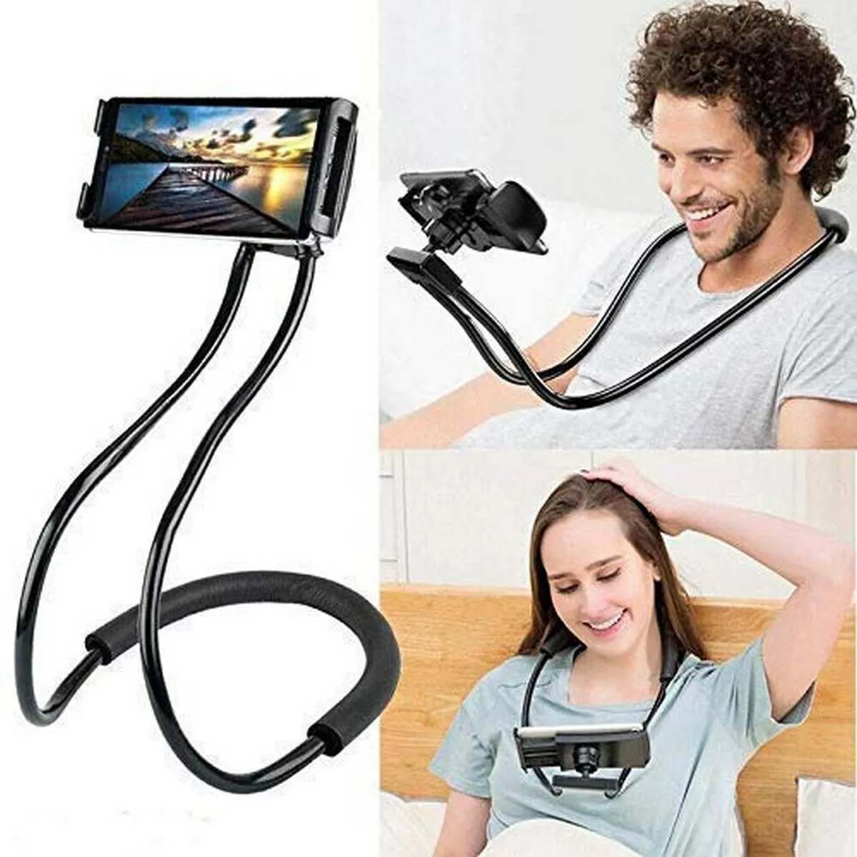 New Multipurpose Flexible Lazy Neck Mobile Phone Holder Hanging Neck Lazy Necklace Smartphone Holder Shoulder Bracket Video Shoot Tripod Stand