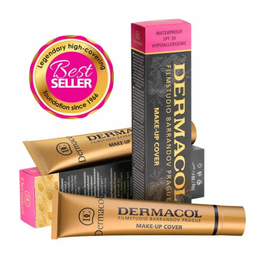 Dermacol Full Coverage Foundation – Shades 11 & 12, Water-Resistant Flawless Makeup Cover