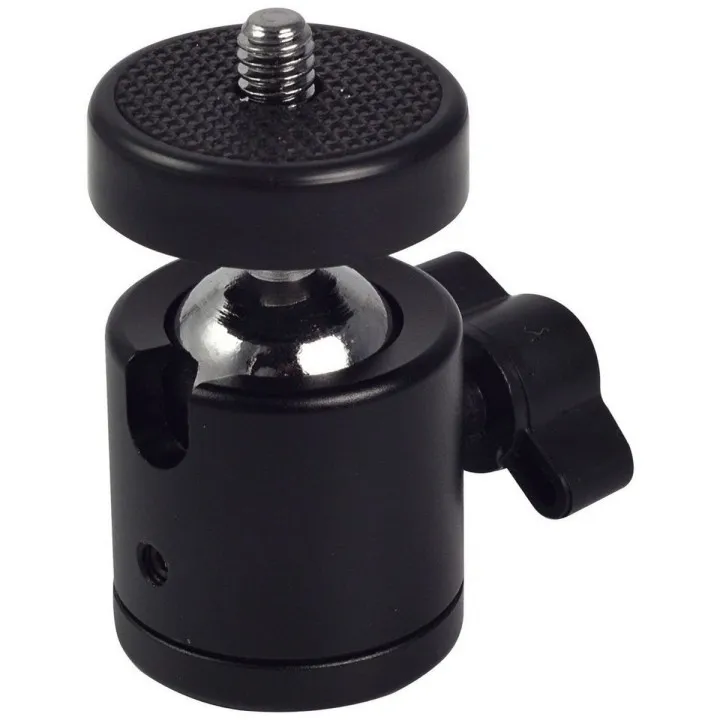Tripod Ball Head Metal Mount 360 Adjustable Ball head for Tripod Monopod Stand Ring Light - Black