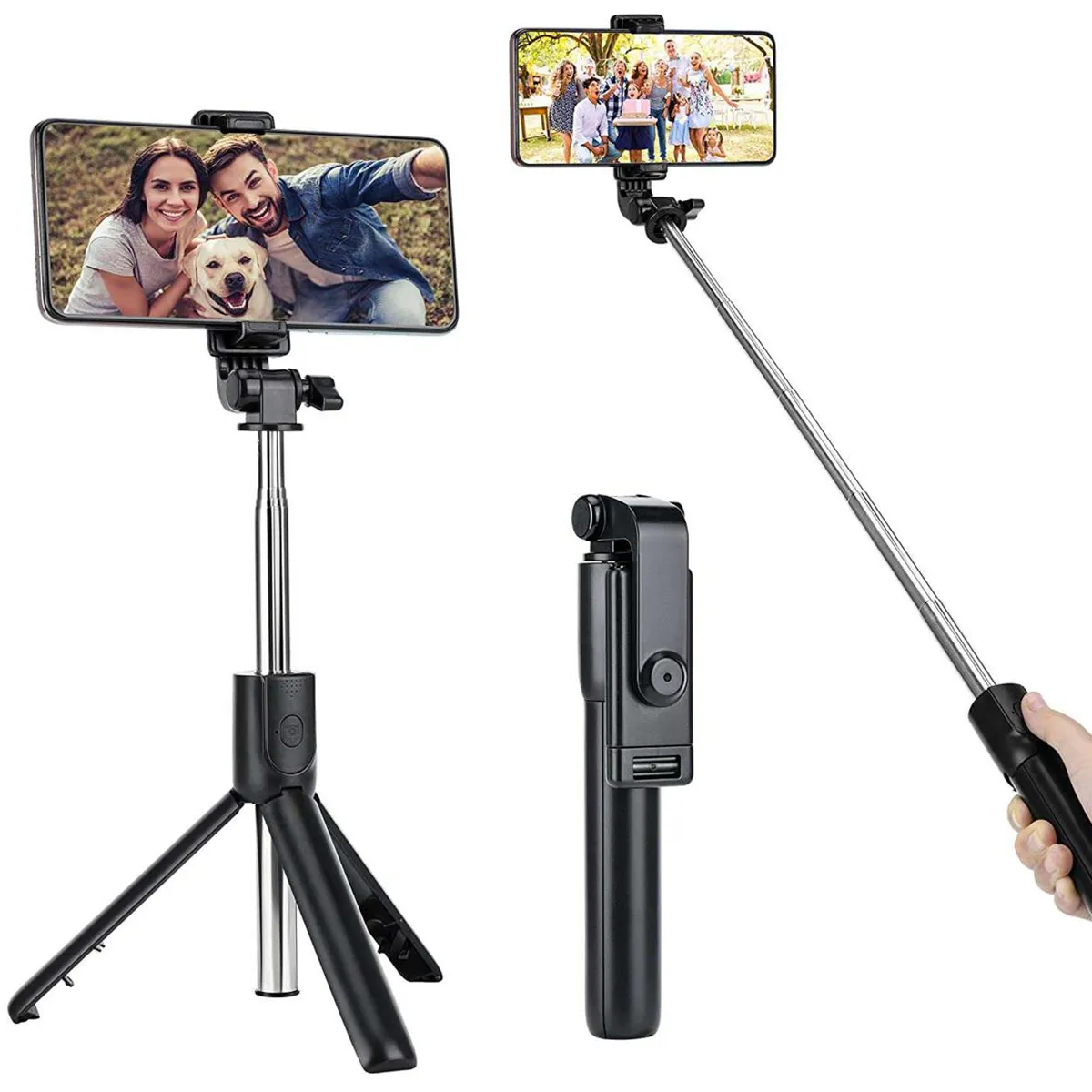 3-in-1 R1 Selfie Stick and Tripod Stand Bluetooth Remote, 360° Rotatable