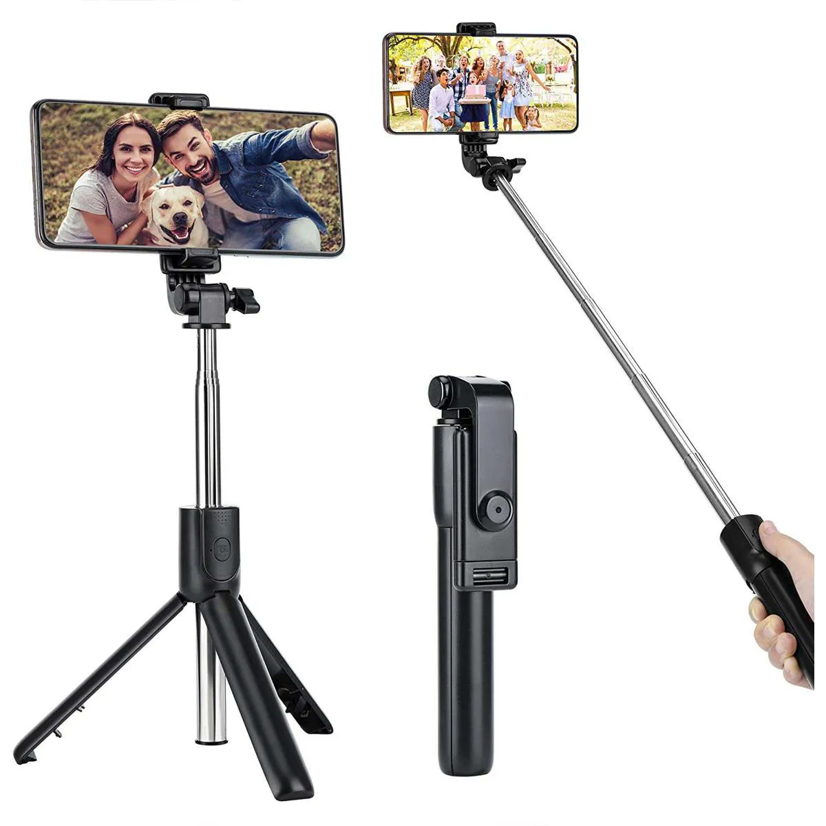 Best 3 IN 1 Wireless Selfie Stick R1 (WITHOUT LIGHT) R1S (WITH LIGHT) Tripod Stand and Bluetooth Shutter for Tiktok youtube Vlogging Photography Traveling