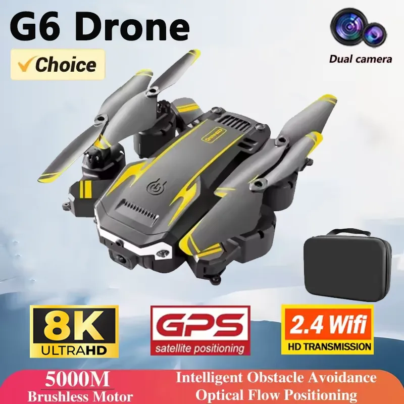 New G6 Drone 8K 5G GPS Professional HD 360 ° Aerial Photography Dual-Camera Foldables Obstacles Avoidanc Brushless Quadrotor 3KM